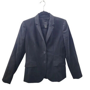 J. Crew Super 120s Wool Black Career Blazer Womens‎ Size 4 Tailored Classic $249